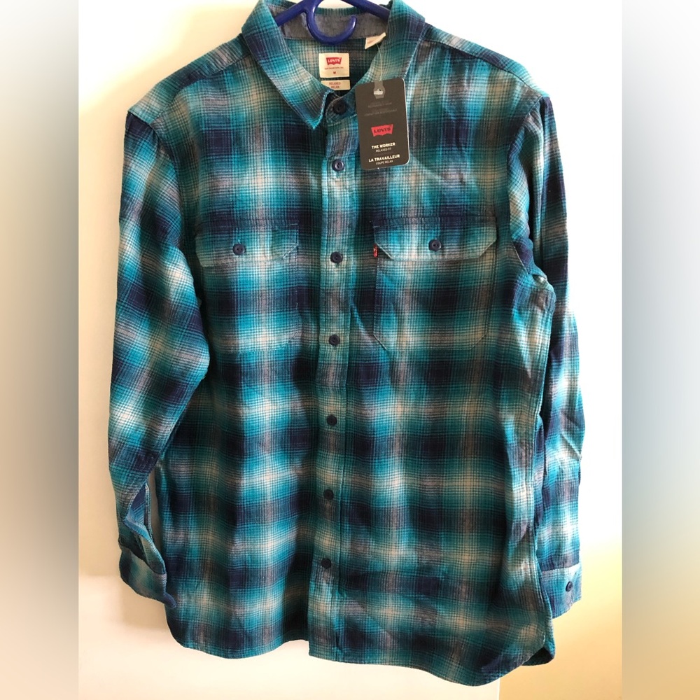 Levi’s original men’s cotton plaid casual long sleeve shirt